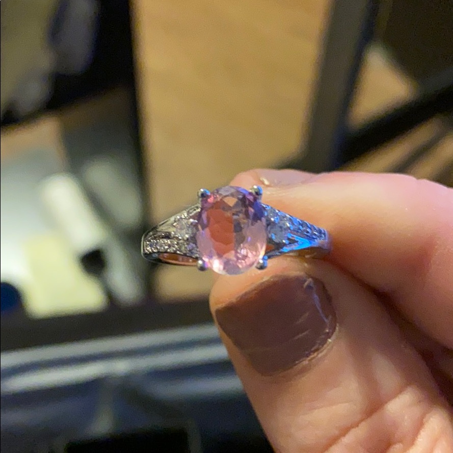 Sterling Silver Ring Size 8 Pink Sugar